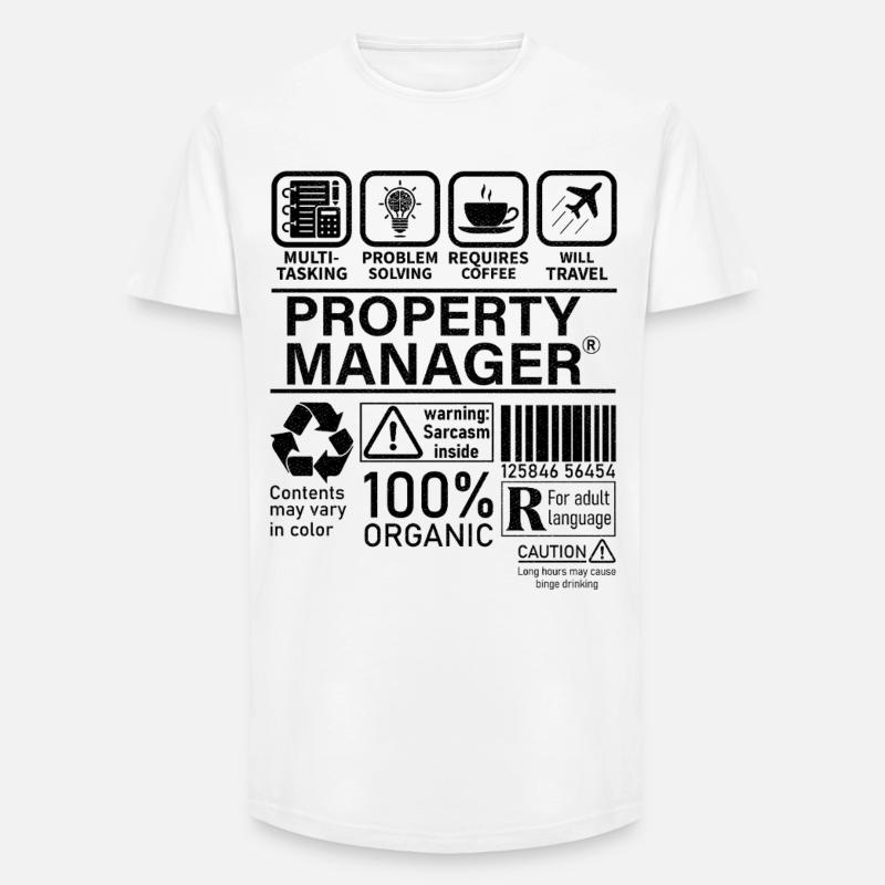 Property Manager Multi Tasking Problem Solving - Long Fit Men's T-Shirt - white