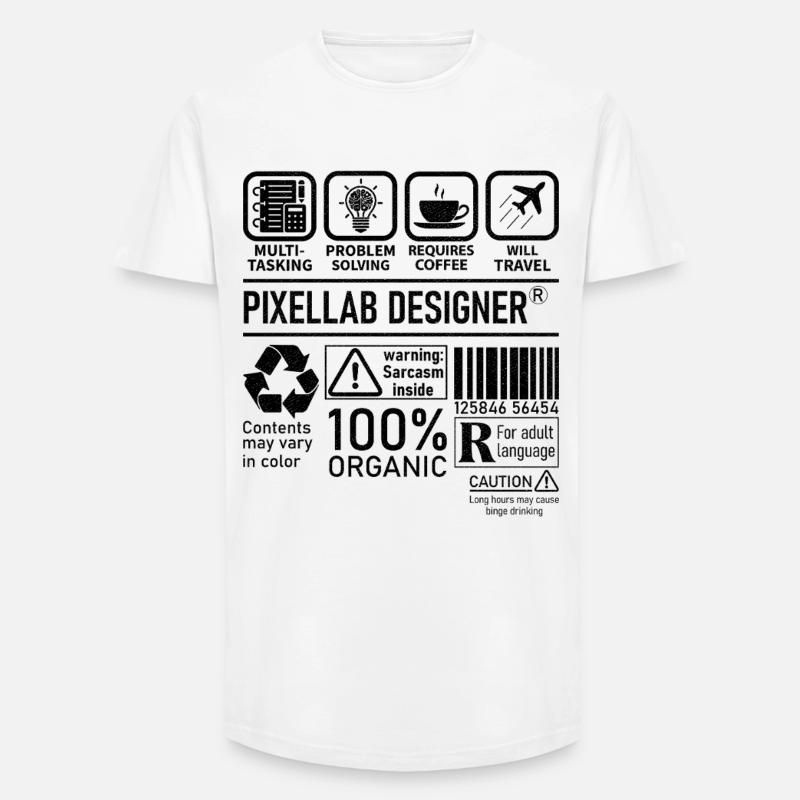 Pixellab Designer multi tasking problem solving - Long Fit Männer T-Shirt - Weiß
