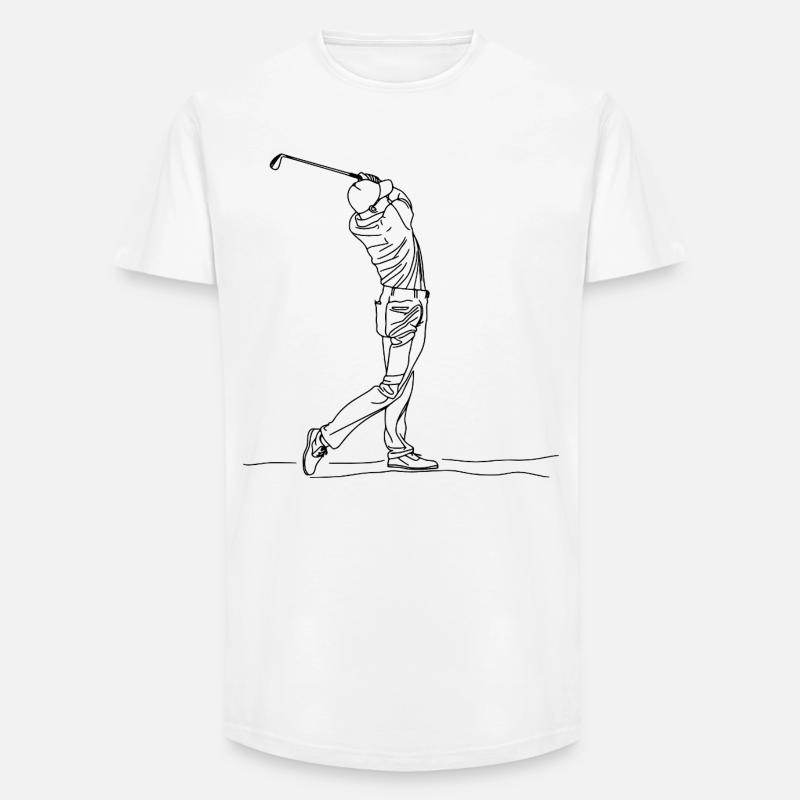 Golf Boy One Line Drawing - Long Fit Männer T-Shirt - Weiß