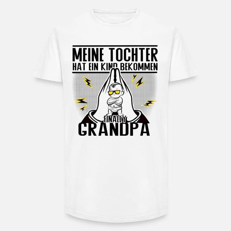 Endlich Opa – Tochter sei Dank! - Long Fit Männer T-Shirt - Weiß