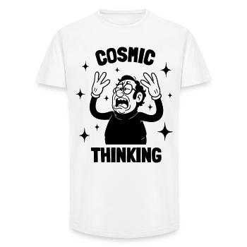 Cosmic Thinking - Long Fit Men's T-Shirt - white - Front - AI Model Male 185 light (185cm)