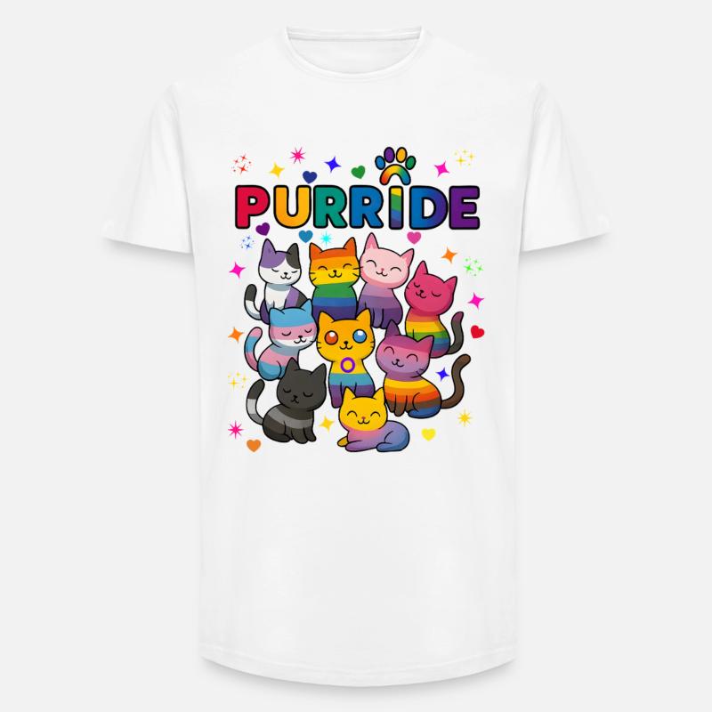 Purride LGBT Cats - Long Fit Men's T-Shirt - white