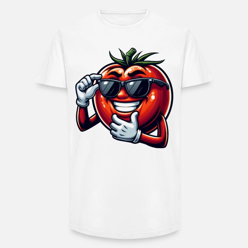 Coole Tomate mit Sonnenbrille Sommer Eitelkeit - Long Fit Männer T-Shirt - Weiß