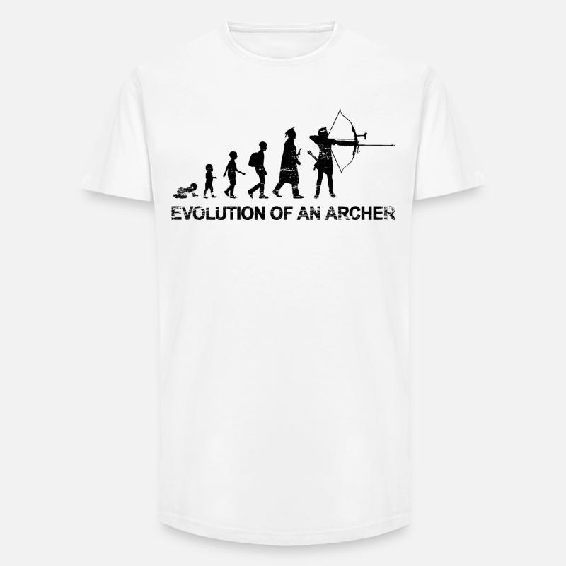 Évolution d’un archer - T-shirt coupe longue homme - blanc