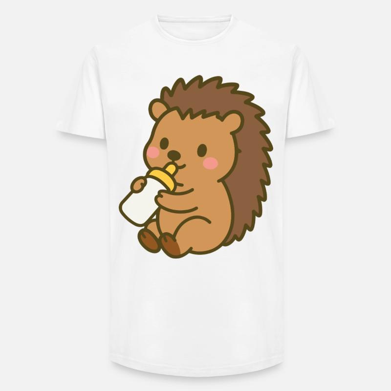 Igelchen mit Milchflasche - Long Fit Männer T-Shirt - Weiß