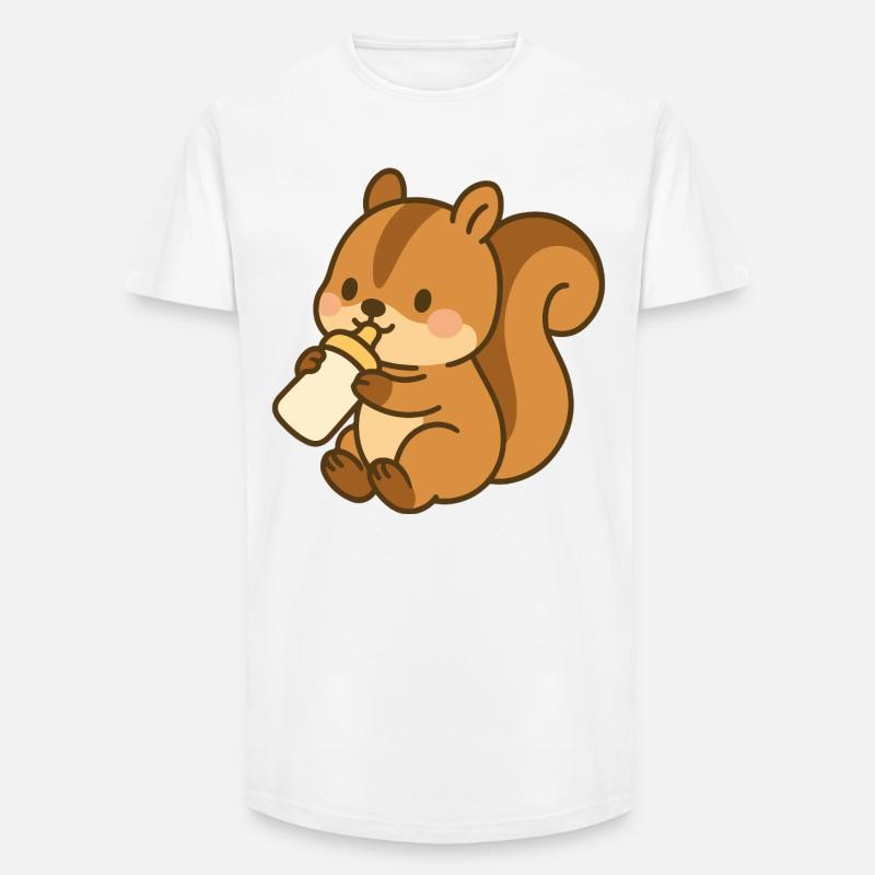 Fläschchen-Flauschehörnchen - Long Fit Männer T-Shirt - Weiß