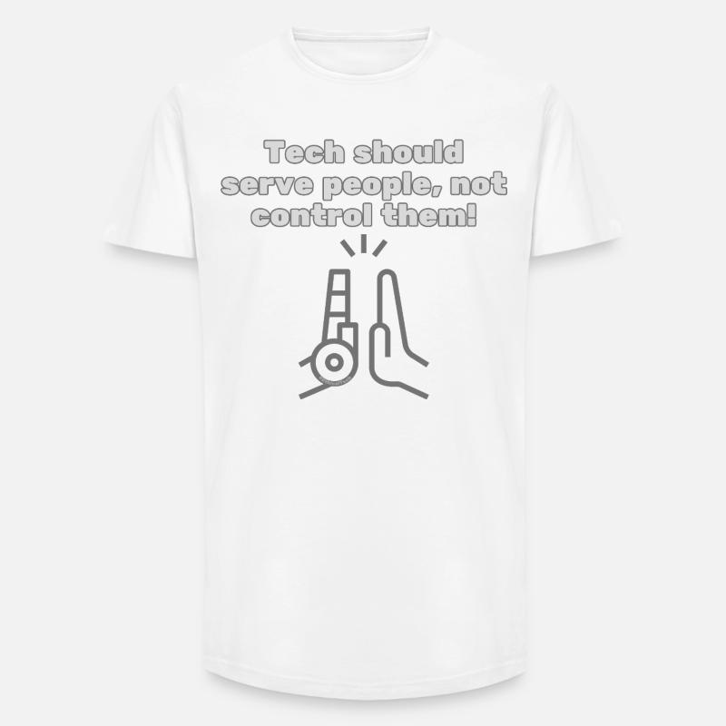 Tech should serve people - #EthicalTech Statement - Long Fit Men's T-Shirt - white