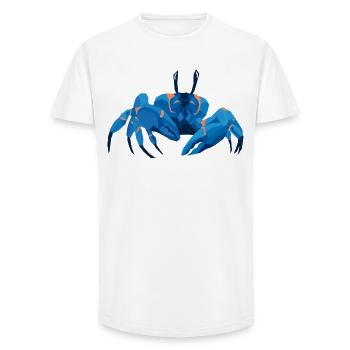 Blaue Krabbe Polygonaler Stil - Long Fit Männer T-Shirt - Weiß - Vorne - AI Model Male 185 light (185cm)
