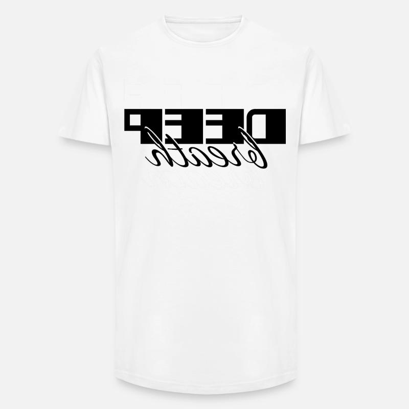 Deep Breath Elegantes Selbstfürsorge-Skriptdesign - Long Fit Männer T-Shirt - Weiß