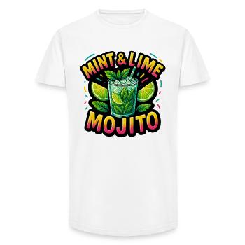 Boisson Mojito à la menthe et au citron vert Design illustratif - T-shirt coupe longue homme - blanc - Devant - AI Model Male 185 light (185cm)