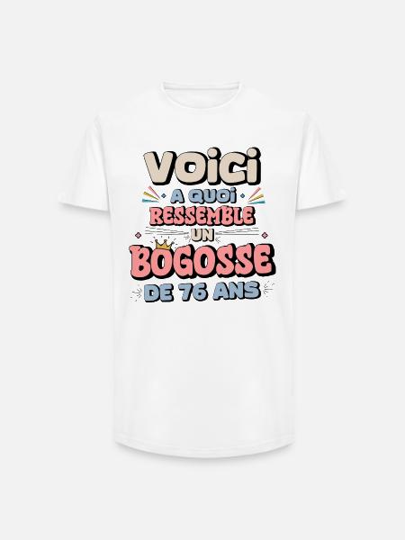 76th Birthday Humor Design - Long Fit Men's T-Shirt - white