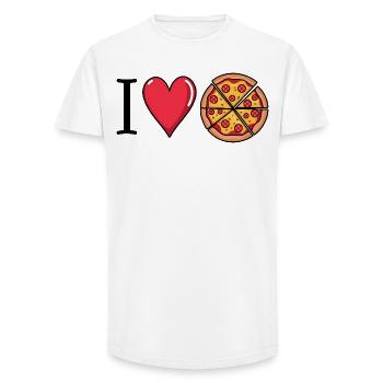 Ich liebe Pizza - Long Fit Männer T-Shirt - Weiß - Vorne - AI Model Male 185 light (185cm)