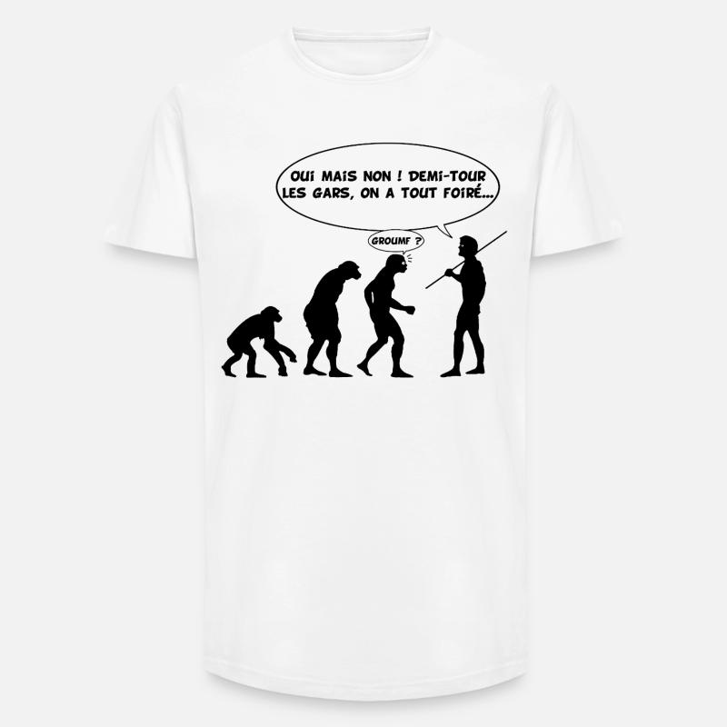 Evolution error (black) - Long Fit Men's T-Shirt - white