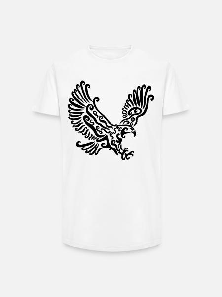 Black Eagle - Long Fit Men's T-Shirt - white