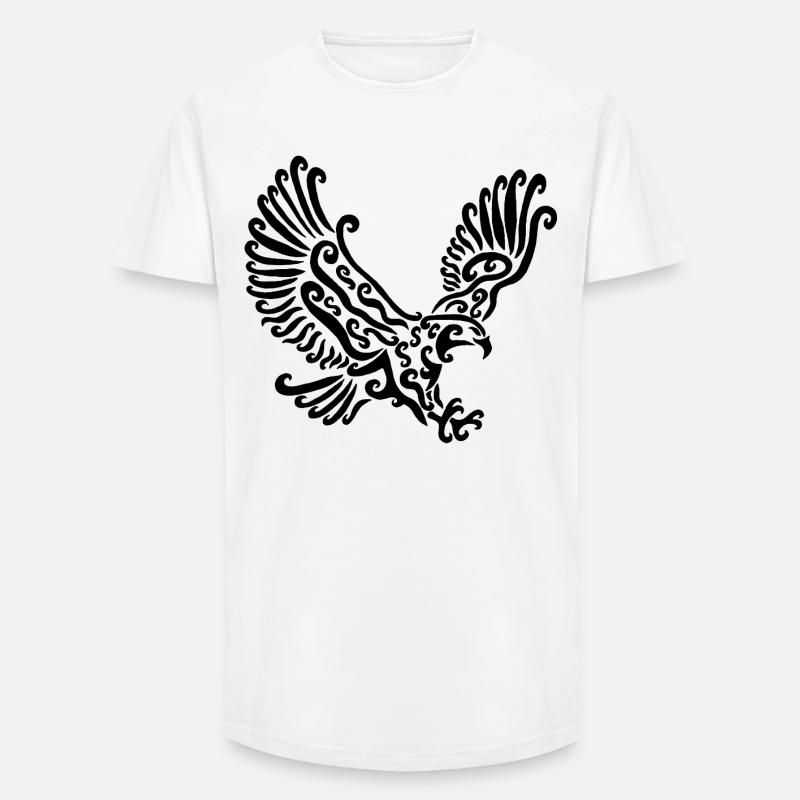 Schwarzer Adler - Long Fit Männer T-Shirt - Weiß