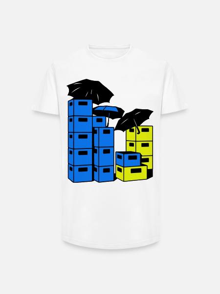 Bierkasten Kunst - Long Fit Männer T-Shirt - Weiß
