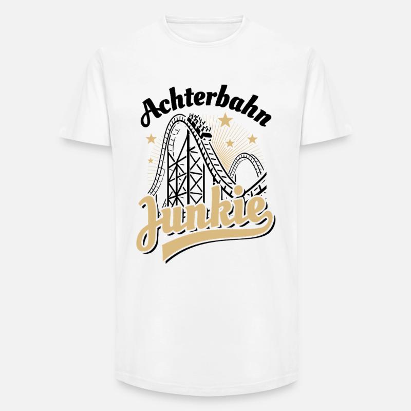 Achterbahn Junkie - Freizeitpark - Looping - Long Fit Männer T-Shirt - Weiß