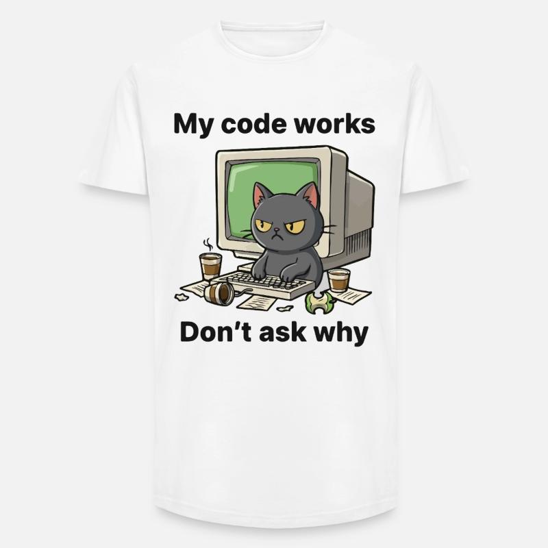 Mein Code funktioniert Frag nicht warum - Long Fit Männer T-Shirt - Weiß