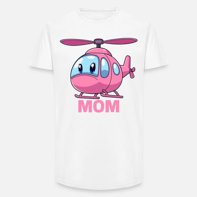 Helikopter Mutter - Long Fit Männer T-Shirt - Weiß