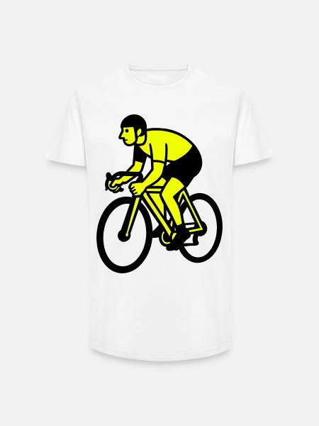 Neonrad Silhouette Radfahrer - Long Fit Männer T-Shirt - Weiß