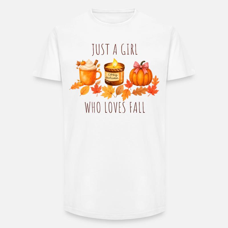 Nur ein Mädchen das Herbst liebt - Long Fit Männer T-Shirt - Weiß