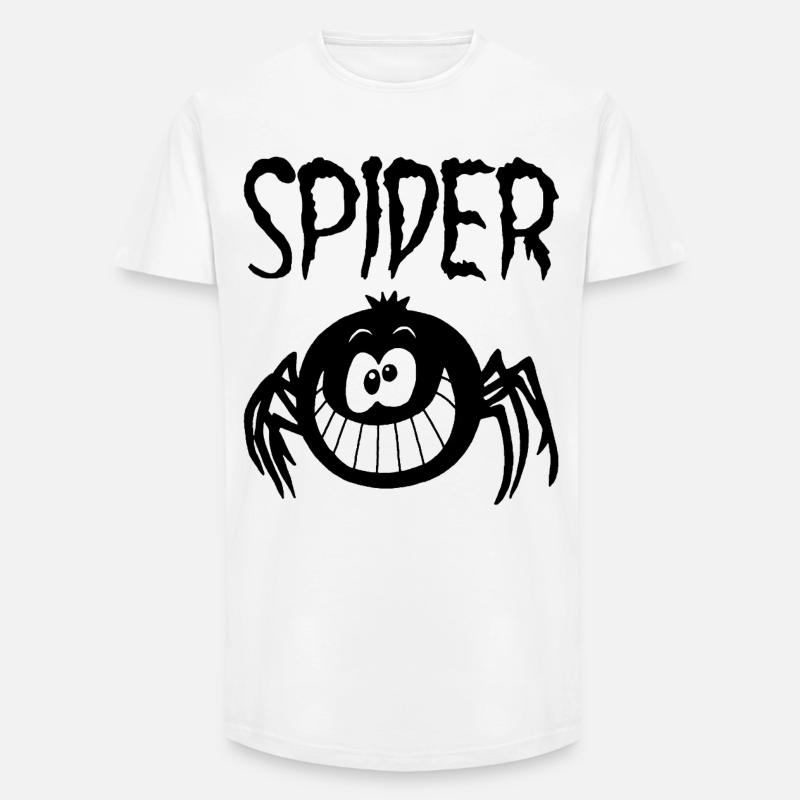 Das Lächeln der schwarzen Spinne - Long Fit Männer T-Shirt - Weiß