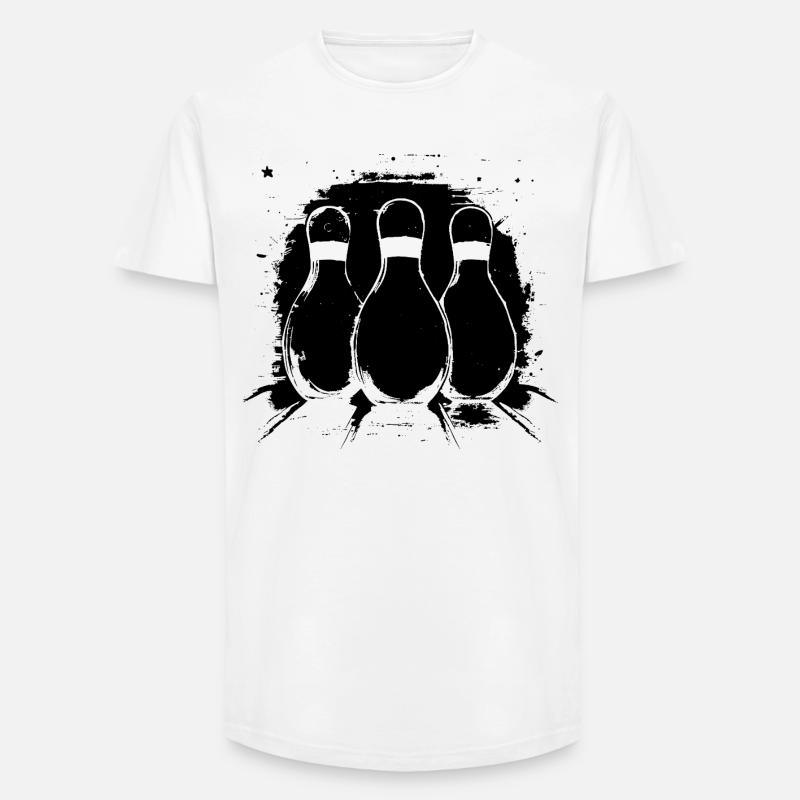Bowling Grafik - Long Fit Männer T-Shirt - Weiß
