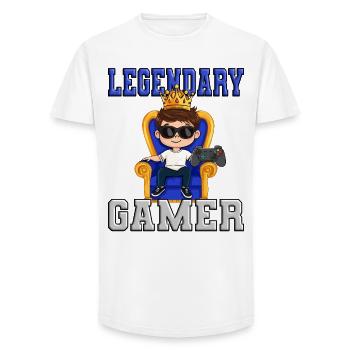 Reich mir den Controller - legendary gamer - Long Fit Männer T-Shirt - Weiß - Vorne - AI Model Male 185 light (185cm)