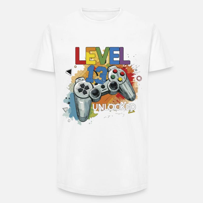 Level 13 Freigeschaltet Controller Graffiti Geburt - Long Fit Männer T-Shirt - Weiß