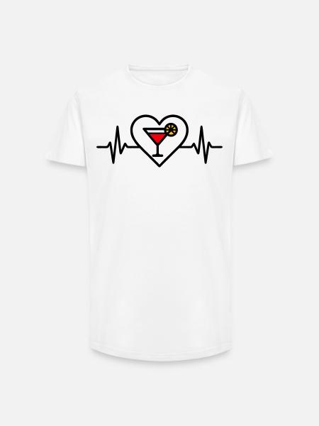 Cocktail Heart Aperitif Drink - Long Fit Men's T-Shirt - white