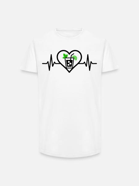 Mojito Herz Aperitif Cocktail - Long Fit Männer T-Shirt - Weiß