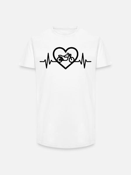 Motorcycle Heart Biker Passion - Long Fit Men's T-Shirt - white