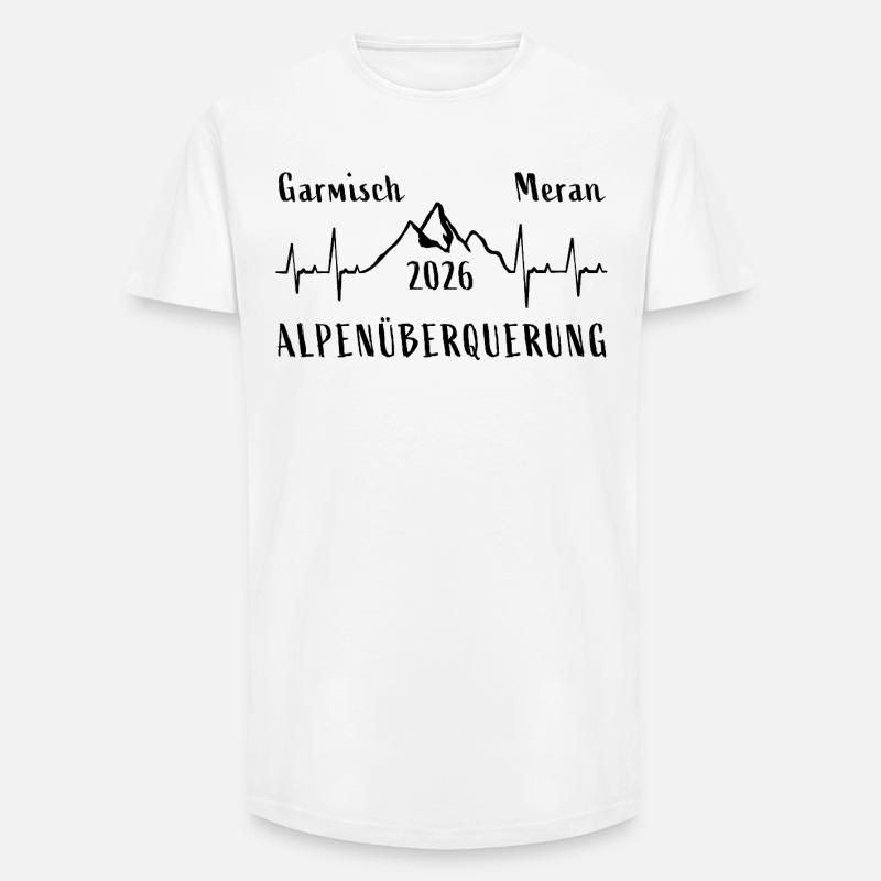 ALPENÜBERQUERUNG 2026 Oberstdorf Meran - Long Fit Männer T-Shirt - Weiß