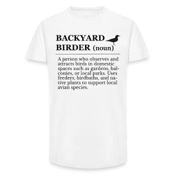 Bird watching in the garden - Long Fit Men's T-Shirt - white - Front - AI Model Male 185 light (185cm)