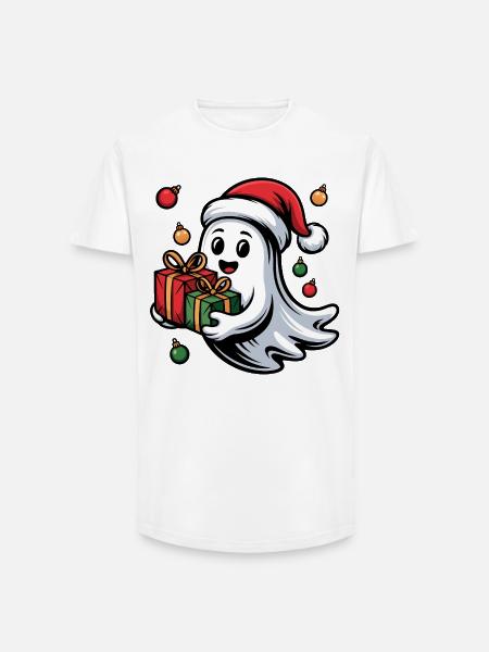 Weihnachtsgeist mit Geschenken - Long Fit Männer T-Shirt - Weiß