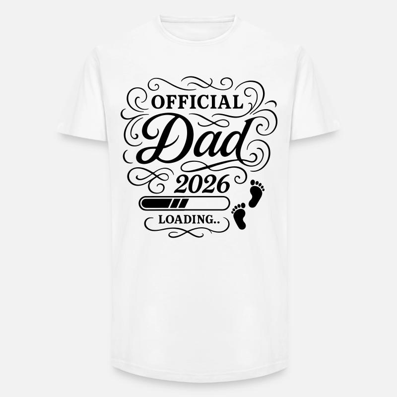 Dad 2026 Papa Loading Vaterschaft - Long Fit Männer T-Shirt - Weiß