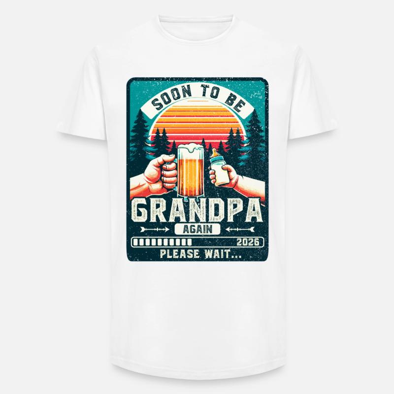 Werdender Opa loading zukünftiger Großvater 2026 - Long Fit Männer T-Shirt - Weiß