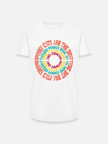 Sphynx Cat Mandala Funny Sayings Sarcastic Humor - Long Fit Men's T-Shirt - white