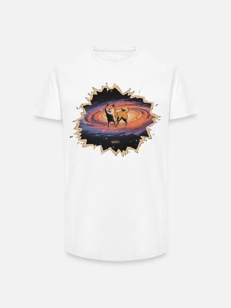 Shiba Kosmos Wow - Long Fit Men's T-Shirt - white