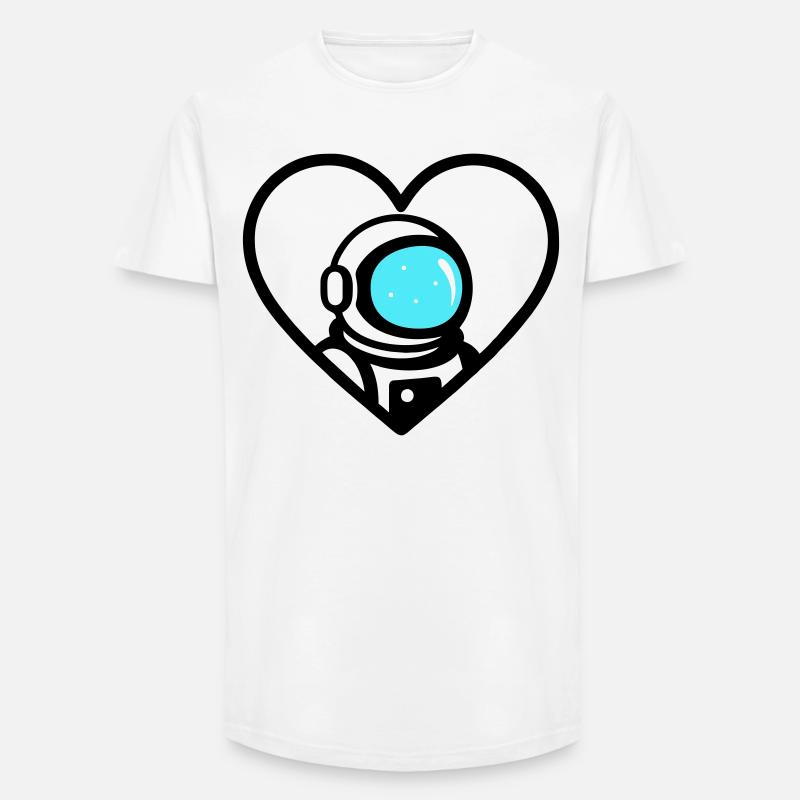 Astronaut Heart Space Cosmo Helm - Long Fit Männer T-Shirt - Weiß