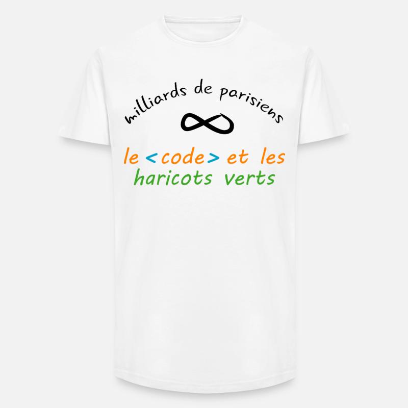 8_milliards_de_parisiens_le_code_et_les_haricot - Long Fit Männer T-Shirt - Weiß