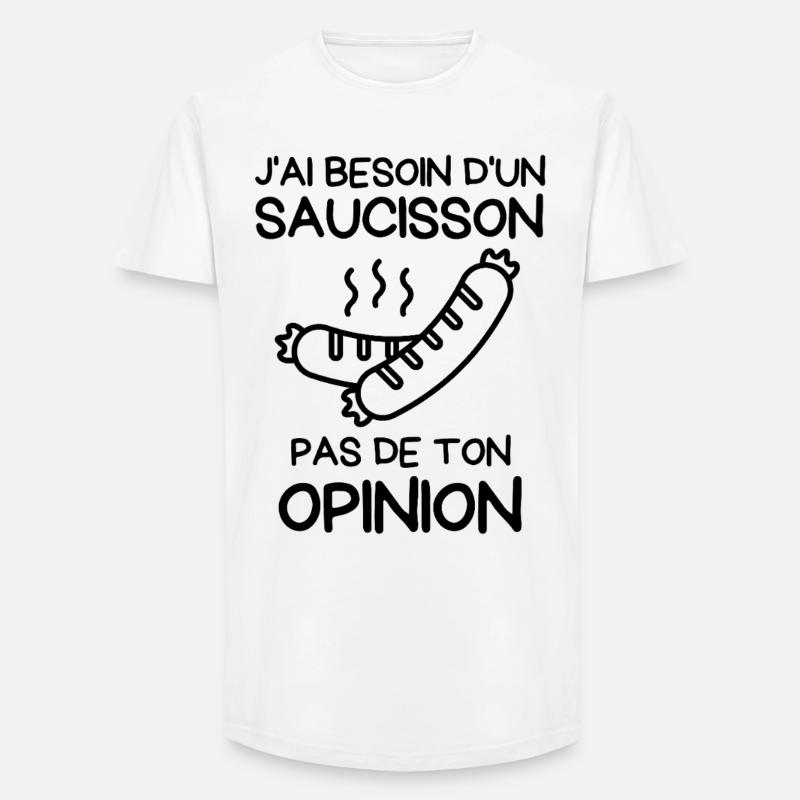 Brauchen Sie eine Wurst - Long Fit Männer T-Shirt - Weiß