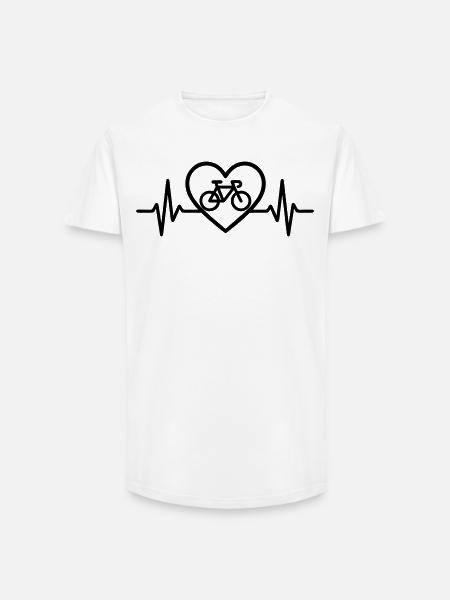 Heart Cycling – Passion for Cycling - Long Fit Men's T-Shirt - white