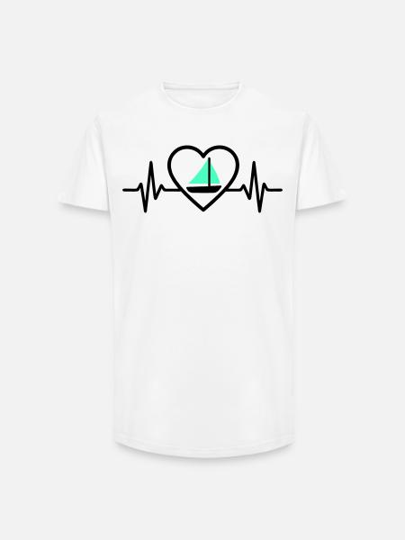Heart Sailing – Passion Boat - Long Fit Men's T-Shirt - white
