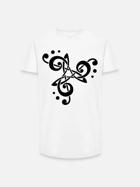 musical note in triskelion - Long Fit Men's T-Shirt - white