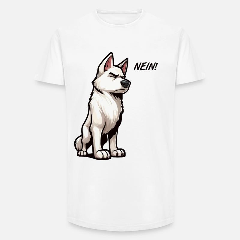 Nein Weißer Schäferhund Schäferhund Schäferhunde - Long Fit Männer T-Shirt - Weiß