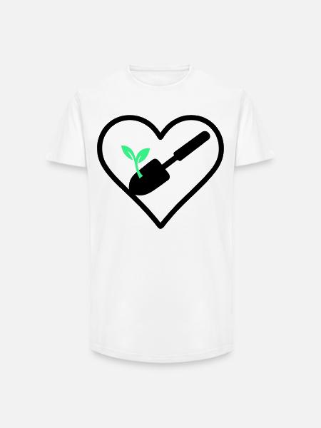 Gardening Heart – Green Passion - Long Fit Men's T-Shirt - white