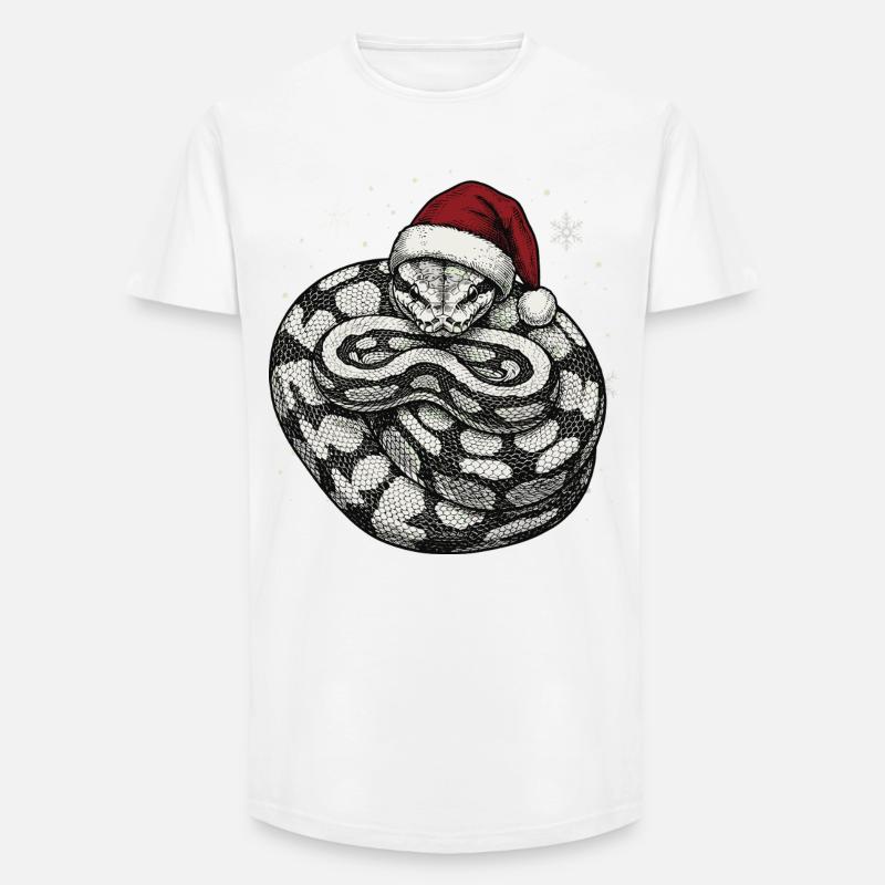 Königspython Weihnachten Ball Python Schlange - Long Fit Männer T-Shirt - Weiß