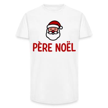 Père Noël humour - T-shirt coupe longue homme - blanc - Devant - AI Model Male 185 light (185cm)