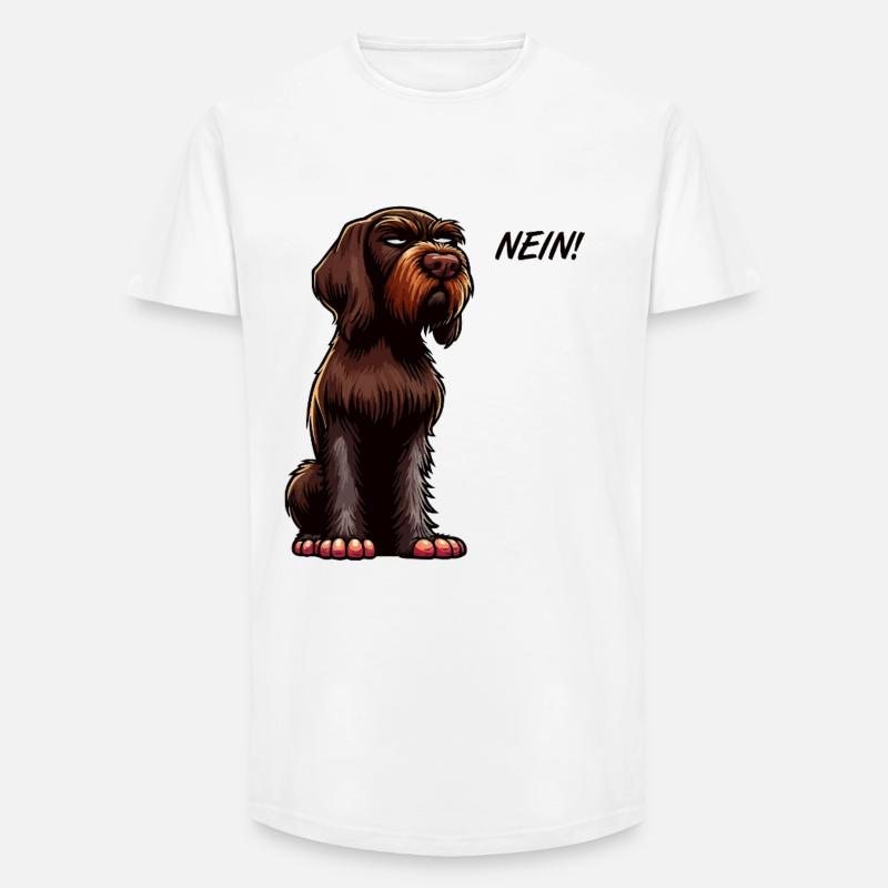 Nein Deutsch Drahthaar Deutsch-Drahthaar Besitzer - Long Fit Männer T-Shirt - Weiß